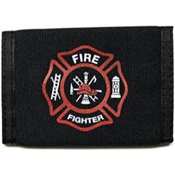 🆕Men  Black Nylon Fire Fighter Wallet with Card Holder & RFID Protection - Picture 3 of 4